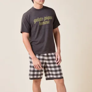 gelato pique／ジェラートピケ ロゴプルオーバー＆チェックハーフパンツSET