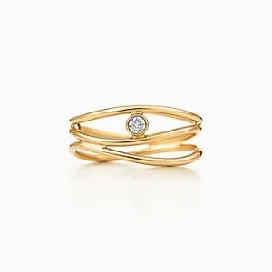 TIFFANY & CO／ティファニー  ウェーブ 3ロウ ダイヤモンド リング