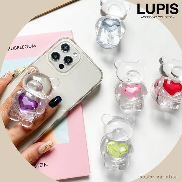 手のひらにかわいくフィット!ベアースマホグリップ