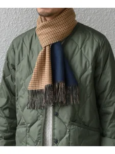 SHIPS／シップス カシミヤ ダブルフェイス チェック マフラー