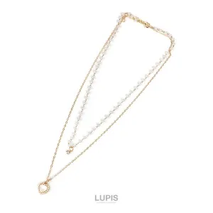 LUPIS／ルピス ネックレス レディース パール チェーン ハート 2連