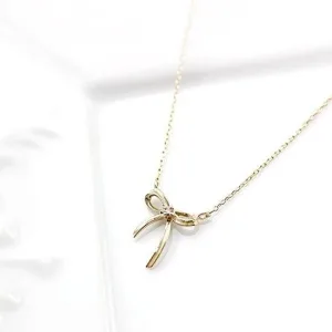 JEWELRY ROLA／ジュエリーローラ 心葉 ダイヤモンド リボンネックレス