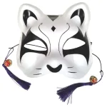 和装にも合う「Aquamie 狐 猫 仮面 ハーフフェイスマスク」