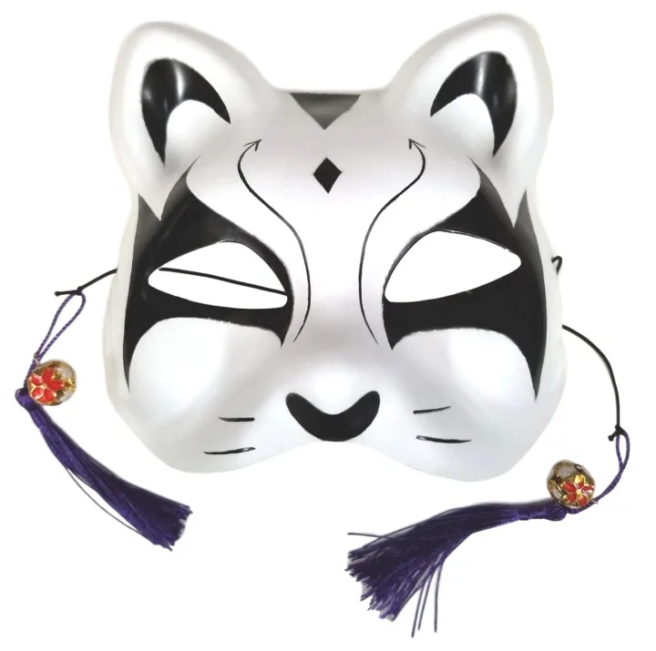 和装にも合う「Aquamie 狐 猫 仮面 ハーフフェイスマスク」