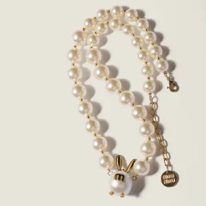 MIU MIU／ミュウミュウ  メタルxパール ネックレス