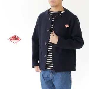 DANTON／ダントン WOOL MOSSERノーカラージャケット メンズ