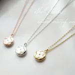 天然シェルのラウンド・クローバー ネックレス