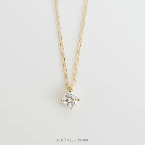 Avaron／アヴァロン K18 一粒ダイヤモンドネックレス