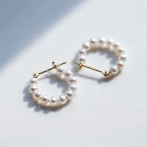 cui-cui／キュイキュイ パール スナップ フープ ピアス Ally