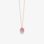 K10 ピンクゴールド キュービックジルコニア ネックレス(Berry Pink)