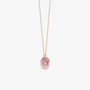 BLOOM／ブルーム K10 ピンクゴールド キュービックジルコニア ネックレス（Berry Pink）