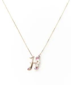 Samantha Tiara／サマンサ・ティアラ K18 SPG フラワーレターズイニシャルネックレス 大 (H)