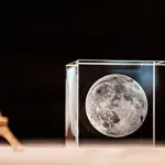 3D Moon クリスタルガラス 月