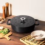 24cm Enamel Cast Iron Shallow Casserole キャストアイアンキャセロール