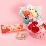 【母の日:日比谷花壇×ゴディバ】華やかなアレンジメントとGODIVA苺クッキーセット