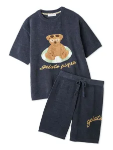 gelato pique／ジェラートピケ 【HOMME】 サマーベアジャガードプルオーバー&ロゴジャガードハーフパンツセット