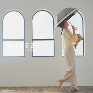 macocca／マコッカ 晴雨兼用傘 ダンガリー風 竹製ハンドル ショート傘