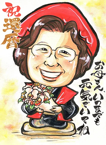プロのタッチで家族の笑顔を残す「手描き似顔絵」