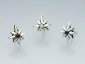 Deal Design／ディールデザイン 8ポイントスターピアスwith stone