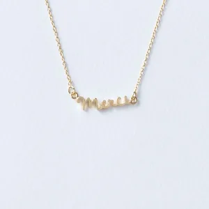 メッセージアクセサリー5108／コトバ Merci ネックレス