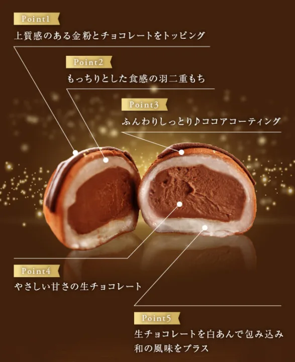 羽二重餅の優しい食感と共に楽しむ、リッチな味わい
