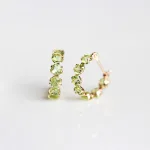 ペリドット スナップ フープ ピアス